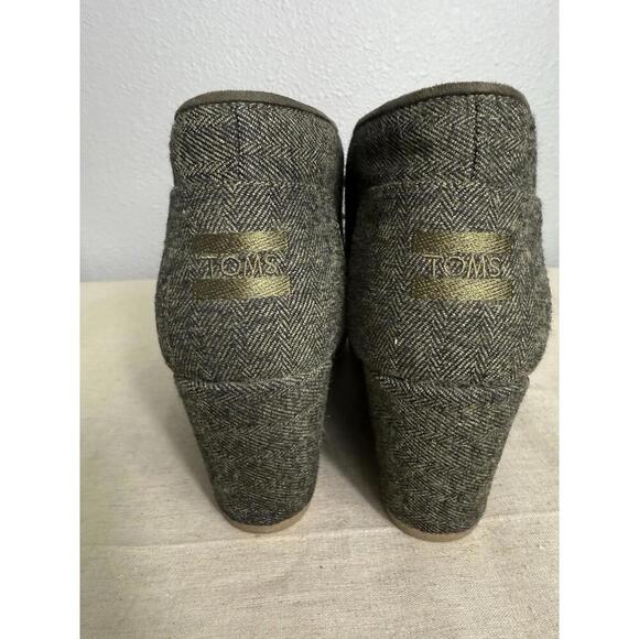 TOMS Women's Olive Herringbone DESERT Wedges-BOOTS Size.9 - Picture 4 of 9